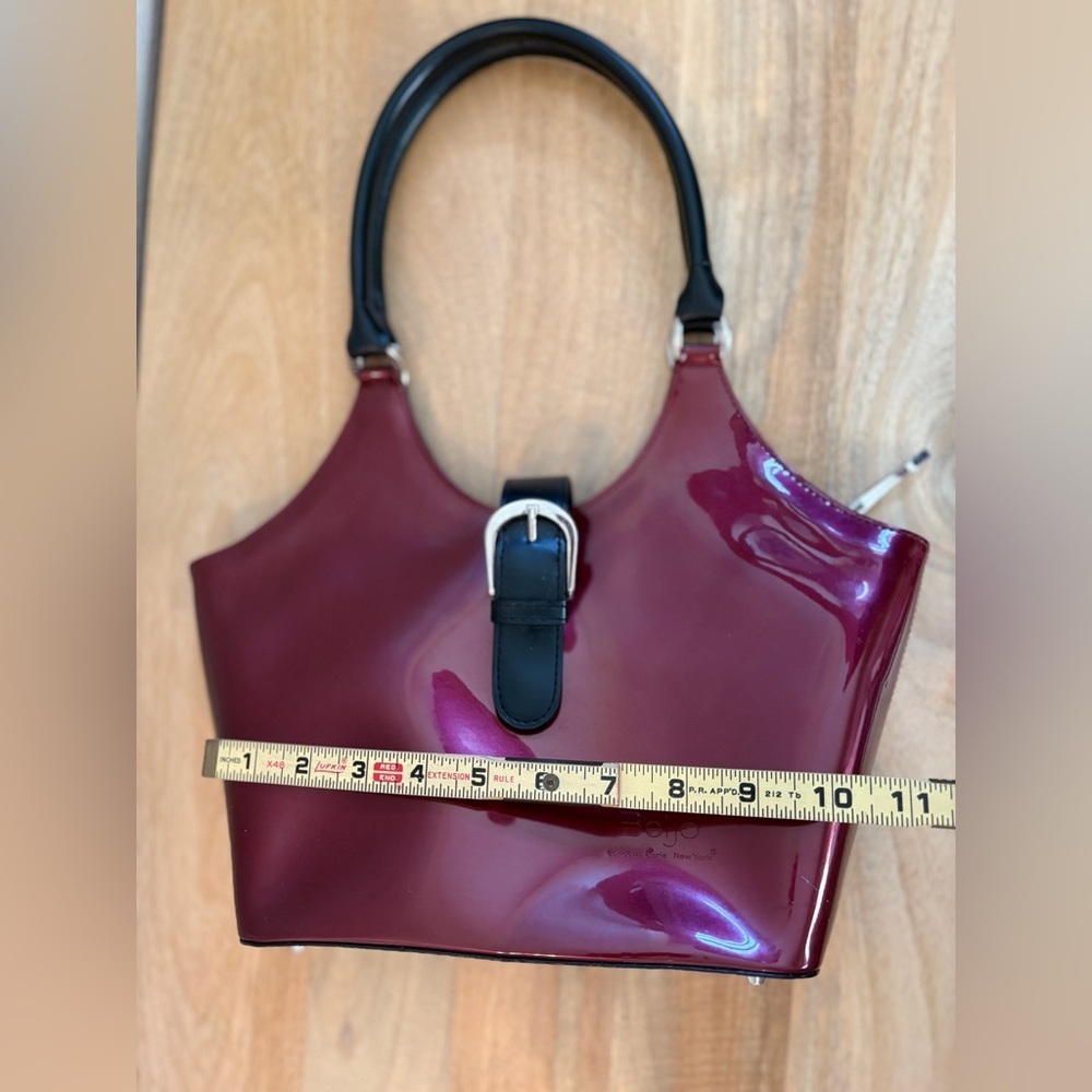 Beijo Womens Hobo Shoulder Bag Purse Satchel Top Zipper Patent Leather Red - Picture 9 of 9